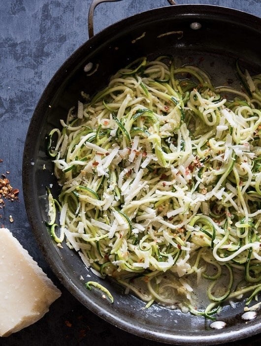 Zucchini Noodles with Garlic-Butter & Parmesan
